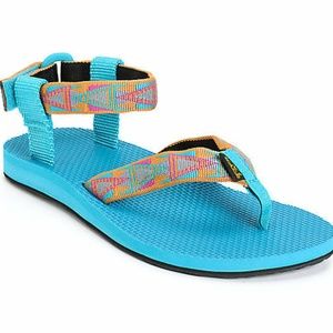 Teva Original Mosaic Sandals Turquoise/Aqua Sz 10